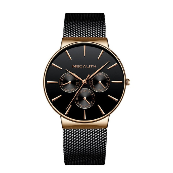 MEGALITH Mens Watches Top Brand Luxury Waterproof Wrist Watch Ultra Thin Date Quartz Watch For Men Sports Clock Erkek Kol Saati