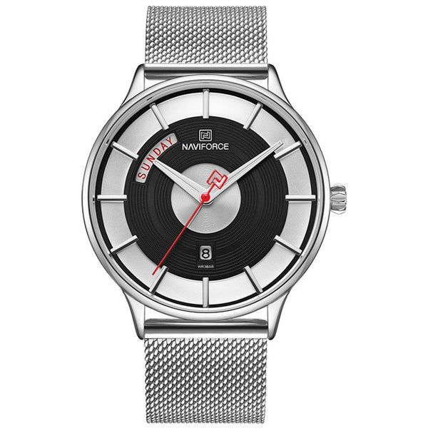 Men Watch NAVIFORCE Top Brand Quartz Waterproof Wrist Watches Mens Stainless Steel Mesh Sports Male Clock Date Relogio Masculino