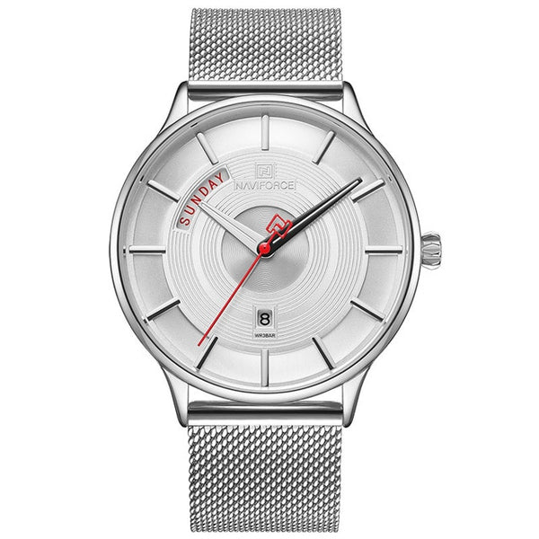Men Watch NAVIFORCE Top Brand Quartz Waterproof Wrist Watches Mens Stainless Steel Mesh Sports Male Clock Date Relogio Masculino