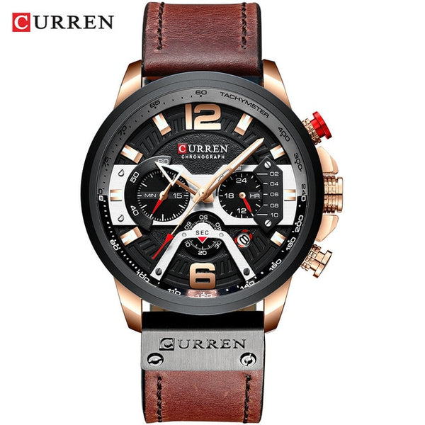 CURREN Casual Sport Watches for Men Blue Top Brand Luxury 8329 Leather Wrist Watch Man Clock Fashion Chronograph Wristwatch