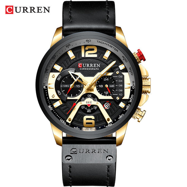 CURREN Casual Sport Watches for Men Blue Top Brand Luxury 8329 Leather Wrist Watch Man Clock Fashion Chronograph Wristwatch