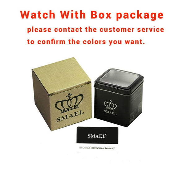 SMAEL Watches Men Sport Watch Man Big Clock Military Watch luxury Army relogio 1545 masculino Alarm LED Digital Watch Waterproof