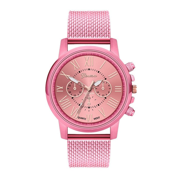 Hot Selling GENEVA Women's Casual Silicone Strap Quartz Watch Top Brand Girls Bracelet Clock WristWatch Women Relogio Feminino F