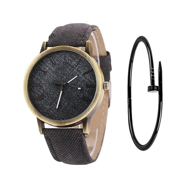 MEIBO Relojes Women Quartz Watches Denim Design Leather Strap Male Casual Wristwatch Relogio Masculino Ladies Watch female watch