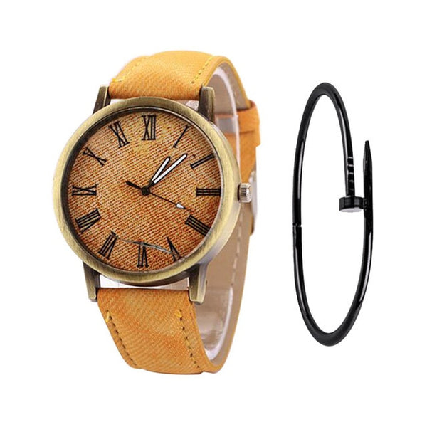 MEIBO Relojes Women Quartz Watches Denim Design Leather Strap Male Casual Wristwatch Relogio Masculino Ladies Watch female watch