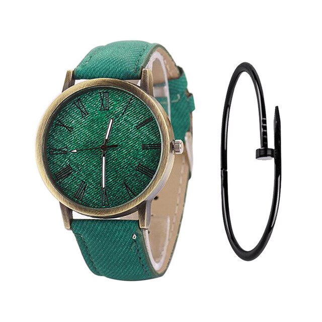 MEIBO Relojes Women Quartz Watches Denim Design Leather Strap Male Casual Wristwatch Relogio Masculino Ladies Watch female watch
