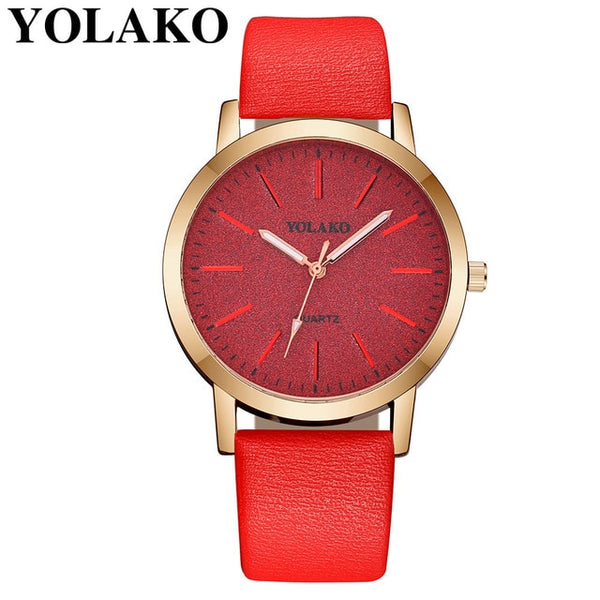 2019 Top Brand High Quality Fashion Womens Ladies Simple Watches Geneva Faux Leather Analog Quartz Wrist Watch clock saat Gift Q