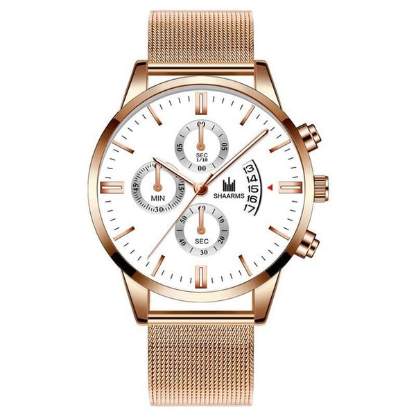 Fashion Men Military Sport Watch Black Mesh Band Stainless Steel Quartz Watches Luxury Date Man Wristwatch Relogio Masculino