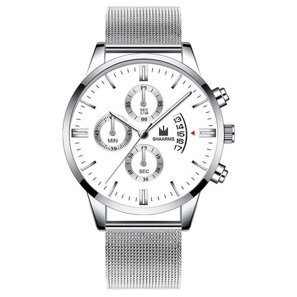 Fashion Men Military Sport Watch Black Mesh Band Stainless Steel Quartz Watches Luxury Date Man Wristwatch Relogio Masculino