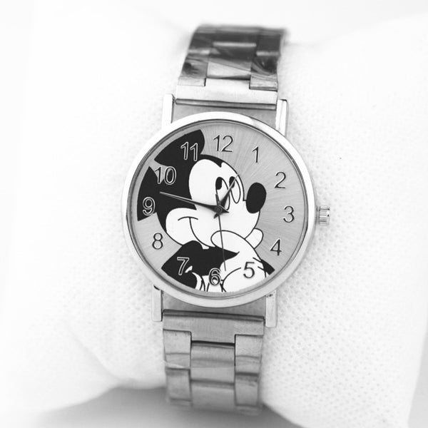 New Mickey Mouse Brand Men Women Watch Stylish Stainless Steel Mesh Watches Casual Quartz Watch Children Gift kobiet zegarka