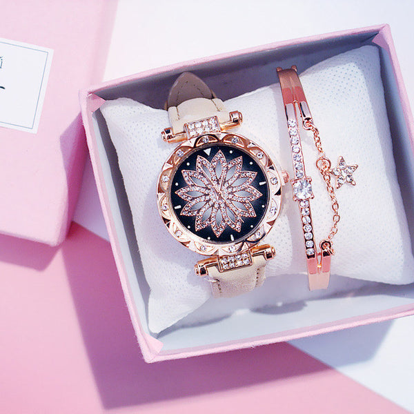 Luxury Women Watches Ladies Bracelet Watch Starry Sky Clock Hot Sale Fashion Diamond Female Quartz Wristwatches relogio feminino
