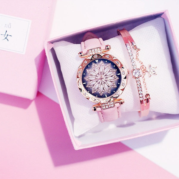 Luxury Women Watches Ladies Bracelet Watch Starry Sky Clock Hot Sale Fashion Diamond Female Quartz Wristwatches relogio feminino