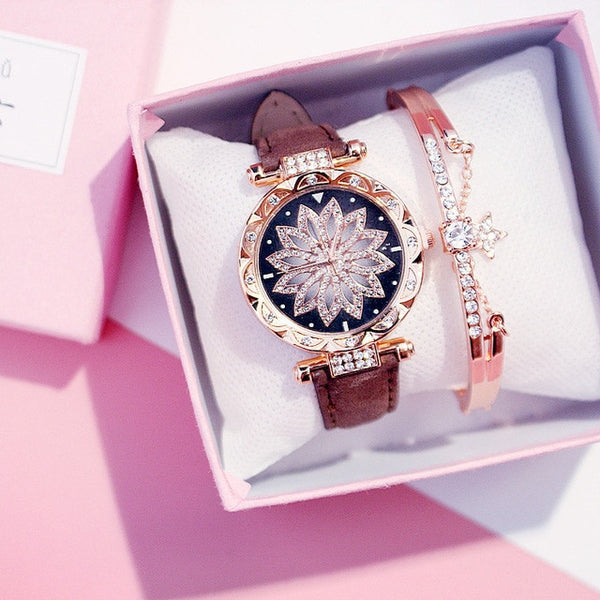 Luxury Women Watches Ladies Bracelet Watch Starry Sky Clock Hot Sale Fashion Diamond Female Quartz Wristwatches relogio feminino
