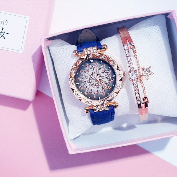 Luxury Women Watches Ladies Bracelet Watch Starry Sky Clock Hot Sale Fashion Diamond Female Quartz Wristwatches relogio feminino