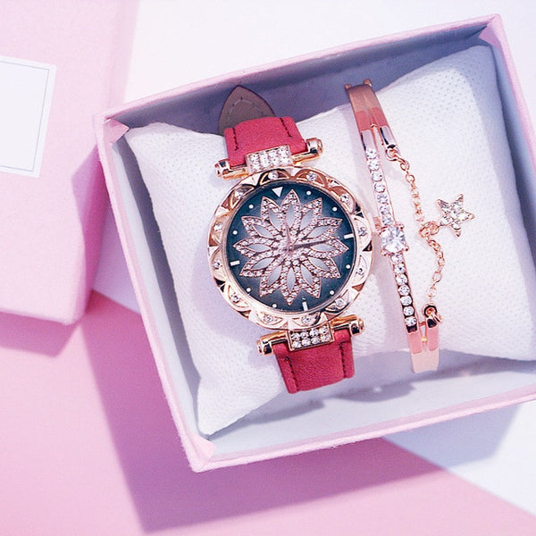 Luxury Women Watches Ladies Bracelet Watch Starry Sky Clock Hot Sale Fashion Diamond Female Quartz Wristwatches relogio feminino