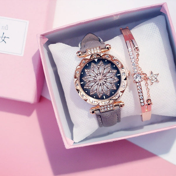 Luxury Women Watches Ladies Bracelet Watch Starry Sky Clock Hot Sale Fashion Diamond Female Quartz Wristwatches relogio feminino