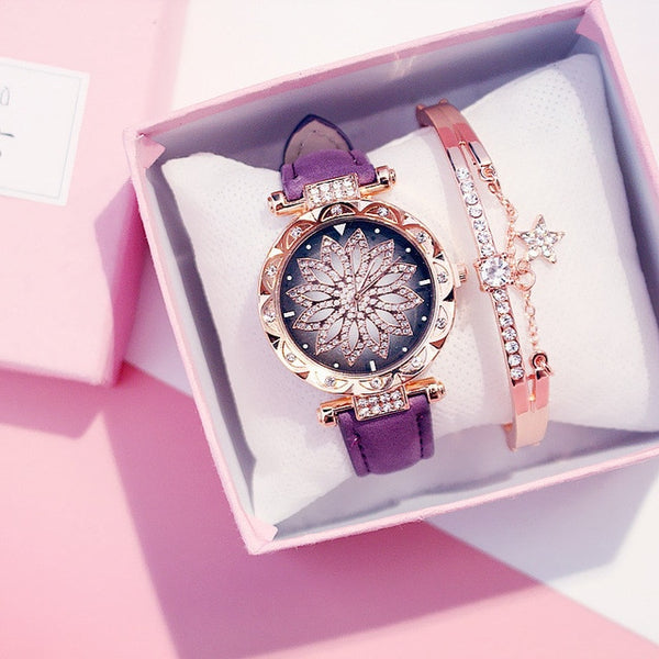 Luxury Women Watches Ladies Bracelet Watch Starry Sky Clock Hot Sale Fashion Diamond Female Quartz Wristwatches relogio feminino