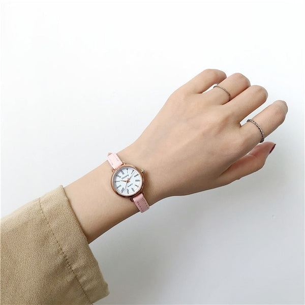 Retro Brown Women Watches Qualities Small Ladies Wristwatches Vintage Leather Bracelet Watch 2019 Fashion Brand Female Clock