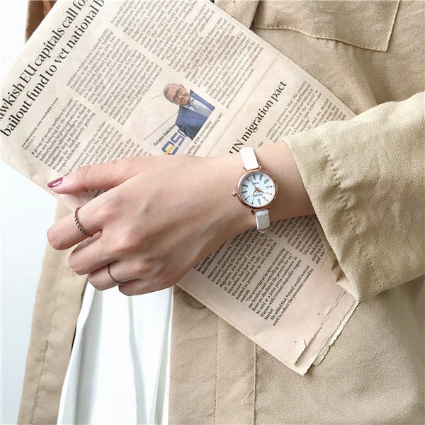 Retro Brown Women Watches Qualities Small Ladies Wristwatches Vintage Leather Bracelet Watch 2019 Fashion Brand Female Clock