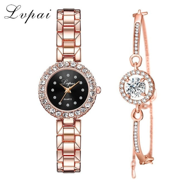 Lvpai Brand Luxury Bracelet Watches Set For Women Fashion Geometric Bangle Quartz Clock Ladies Wrist Watch Zegarek Damski