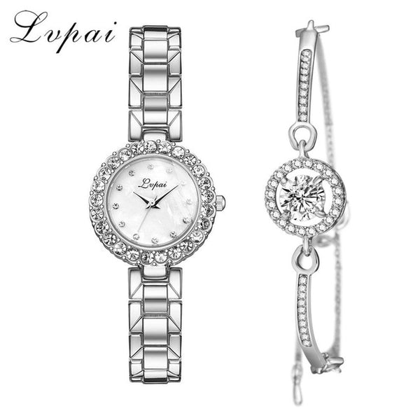 Lvpai Brand Luxury Bracelet Watches Set For Women Fashion Geometric Bangle Quartz Clock Ladies Wrist Watch Zegarek Damski