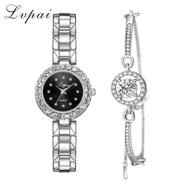 Lvpai Brand Luxury Bracelet Watches Set For Women Fashion Geometric Bangle Quartz Clock Ladies Wrist Watch Zegarek Damski