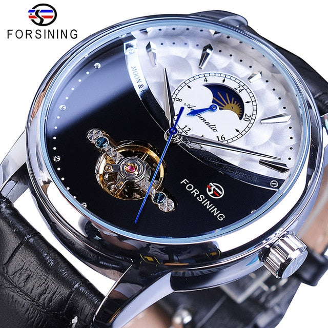 FORSINING Fashion Sport Classic Mechanical Watches Automatic Tourbillon Men's Genuine Leather Watch Relogio Masculino