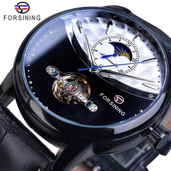 FORSINING Fashion Sport Classic Mechanical Watches Automatic Tourbillon Men's Genuine Leather Watch Relogio Masculino