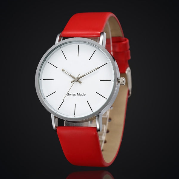 New Fashion Women Watch Red Leather Band Quartz Wristwatch Girl Lady Watches Casual Watch Wrist Clock Reloj Mujer Drop Shipping