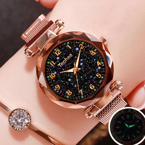 Ladies Dress Watches Magnetic Starry Sky Women Wristwatch Luxury Rose Gold Female Quartz Clock reloj mujer relogio feminino 2019