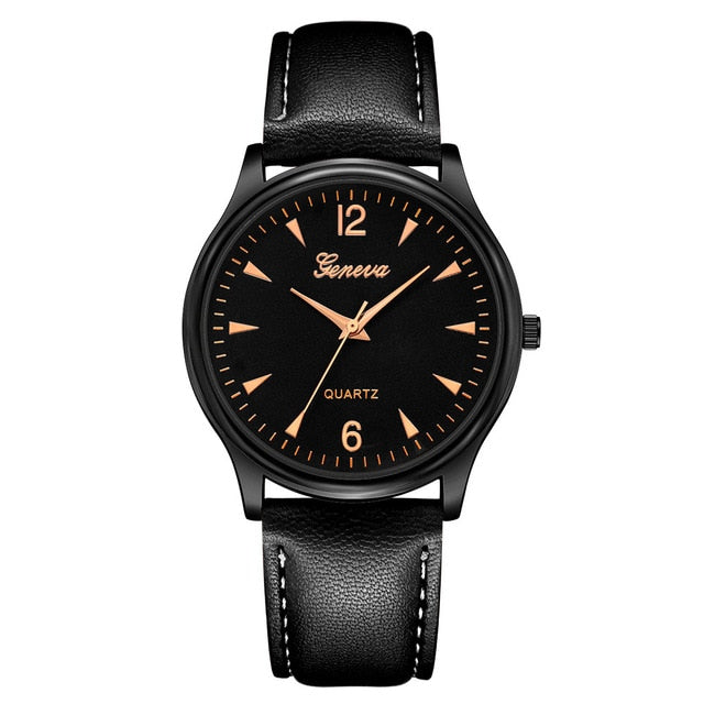Men Watches Luxury Fashion Faux Leather Blue Ray Glass Quartz Analog Watches reloj de hombre zegarki meskie relogios masculino