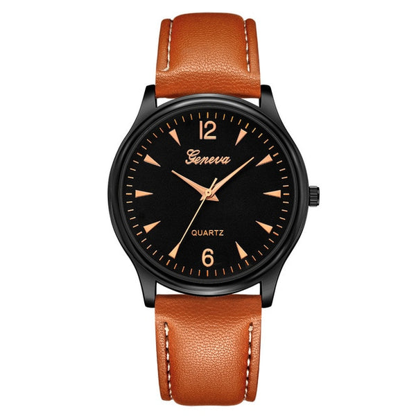 Men Watches Luxury Fashion Faux Leather Blue Ray Glass Quartz Analog Watches reloj de hombre zegarki meskie relogios masculino