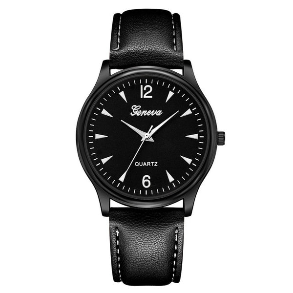 Men Watches Luxury Fashion Faux Leather Blue Ray Glass Quartz Analog Watches reloj de hombre zegarki meskie relogios masculino