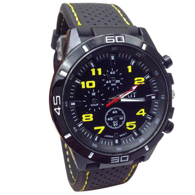 New Brand Gold Mens Watches Top Brand Luxury Silicone Wristwatch Mens Gift Quartz Watch Discount Relogio Masculino #4M20#F