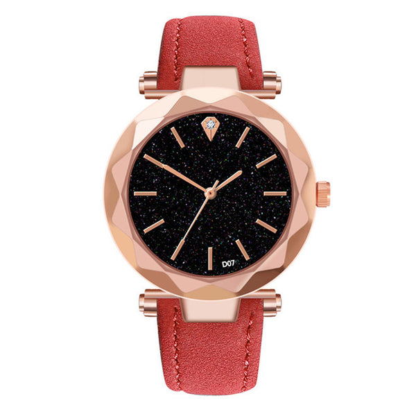 Hot Sale Ladies Watch Women's Watches Diamond Dial Purple Leather Quartz Wrist Watch Top Luxury Brand Relogio Feminino Clock #B