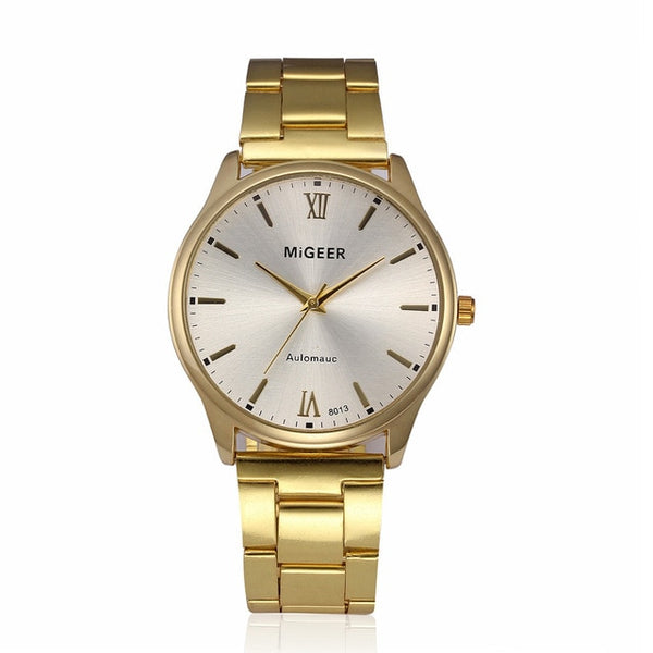 Watch Men Fashion 2019 Crystal Stainless Steel Analog Quartz Wrist Watch Bracelet Relogios Masculino erkek kol saati zegarek S7