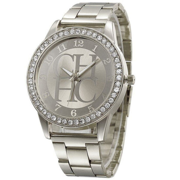 CHHC Rhinestone Fashion Gold Women Watch Ladies Casual Full Stainless Steel Luxury Brand Quartz Wristwatches reloj mujer