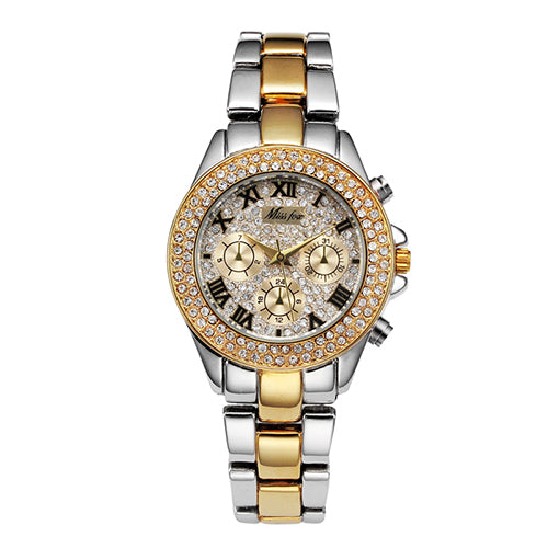 MISSFOX Women Watches Luxury Watch Women Fashion 2019 Fake Chronograph Roman Numerals 18K Gold Ladies Watches Quartz Wristwatch