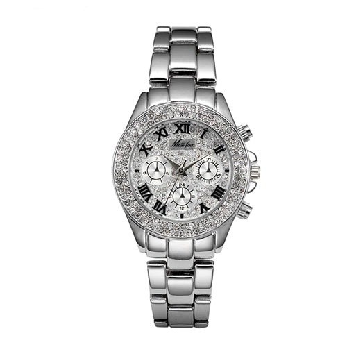 MISSFOX Women Watches Luxury Watch Women Fashion 2019 Fake Chronograph Roman Numerals 18K Gold Ladies Watches Quartz Wristwatch