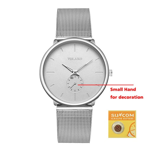 DONROSIN Men Casual Slim Black Mesh Steel Wrist Sport Watch Fashion Mens Watches Top Brand Luxury Quartz Watch Relogio Masculino