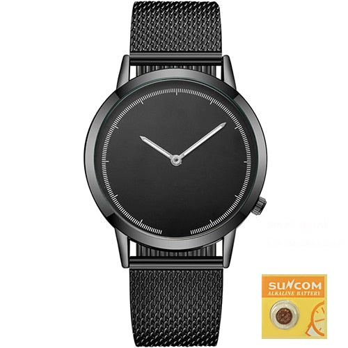 DONROSIN Men Casual Slim Black Mesh Steel Wrist Sport Watch Fashion Mens Watches Top Brand Luxury Quartz Watch Relogio Masculino
