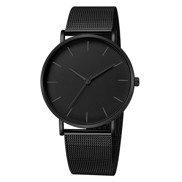 2019 Women Watches Mesh Band Stainless Steel Analog Quartz Wristwatch Minimalist Ladies Business watch Luxury Black reloj mujer