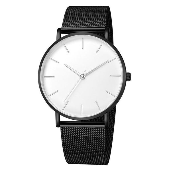 2019 Women Watches Mesh Band Stainless Steel Analog Quartz Wristwatch Minimalist Ladies Business watch Luxury Black reloj mujer