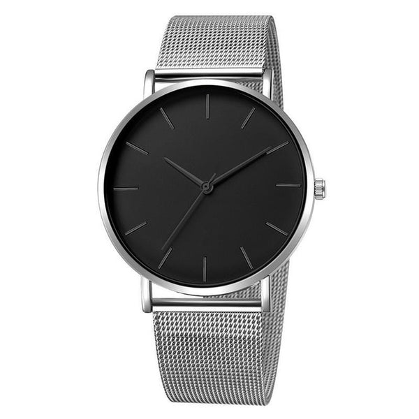 2019 Women Watches Mesh Band Stainless Steel Analog Quartz Wristwatch Minimalist Ladies Business watch Luxury Black reloj mujer