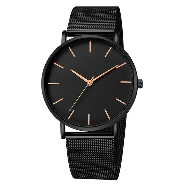 2019 Women Watches Mesh Band Stainless Steel Analog Quartz Wristwatch Minimalist Ladies Business watch Luxury Black reloj mujer