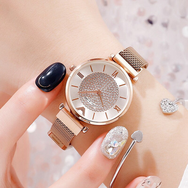 Luxury Diamond Women Watches 2019 Rose Gold Magnetic Ladies Wrist Watches For Women Bracelet Watch Female Clock Relogio Feminino