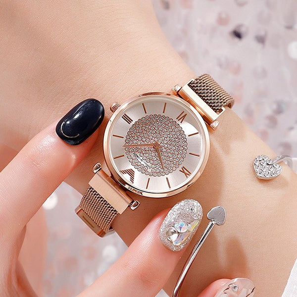 Luxury Diamond Women Watches 2019 Rose Gold Magnetic Ladies Wrist Watches For Women Bracelet Watch Female Clock Relogio Feminino