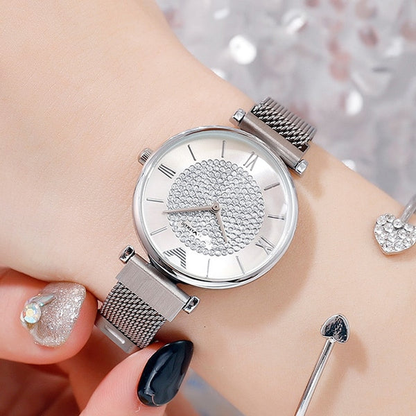 Luxury Diamond Women Watches 2019 Rose Gold Magnetic Ladies Wrist Watches For Women Bracelet Watch Female Clock Relogio Feminino