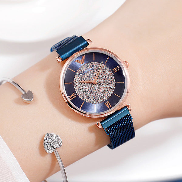 Luxury Diamond Women Watches 2019 Rose Gold Magnetic Ladies Wrist Watches For Women Bracelet Watch Female Clock Relogio Feminino