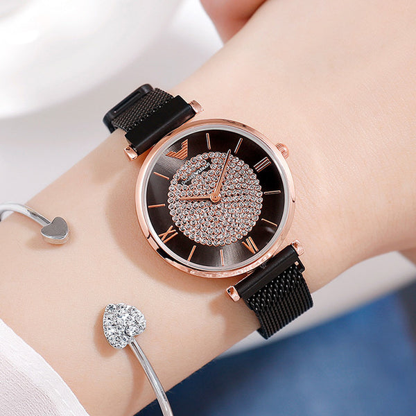 Luxury Diamond Women Watches 2019 Rose Gold Magnetic Ladies Wrist Watches For Women Bracelet Watch Female Clock Relogio Feminino